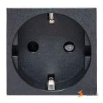 Розетка 45х45 с зазем,, с защ, шторками, 90 градусов, черная, матовая EKF