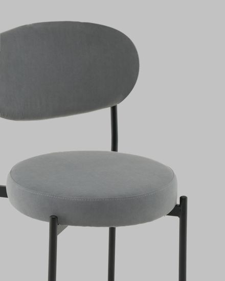 Стул Полубарный Бриф DD велюр серый