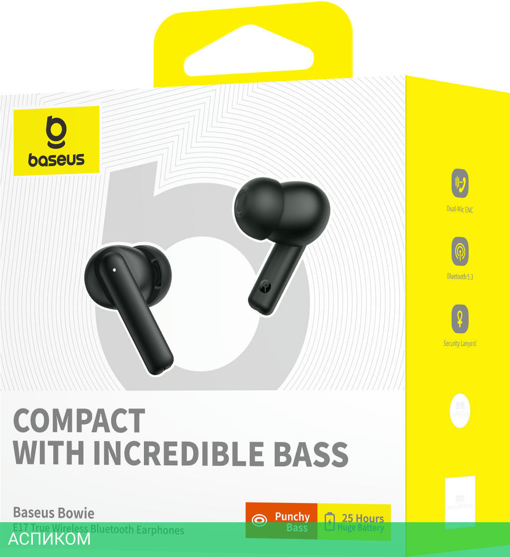Наушники Baseus Bowie E17 True Wireless Earphones Cluster Black (A00072200113-Z1)
