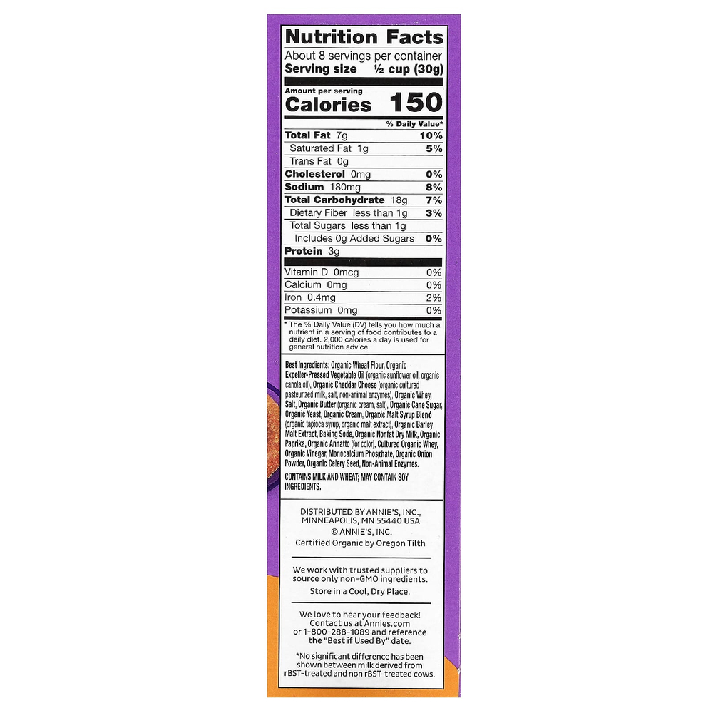 Annie's Homegrown, органическая смесь для снеков, со вкусом чеддера, 255 г (9 унций)