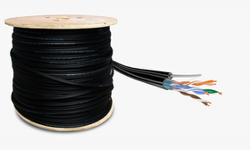 Кабель витая пара F/UTP Cat 5e 4x2х24AWG CU (Медь) (305м) solid, РЕ, чёрн ( УЛИЧНАЯ )TDM SQ0107-0106