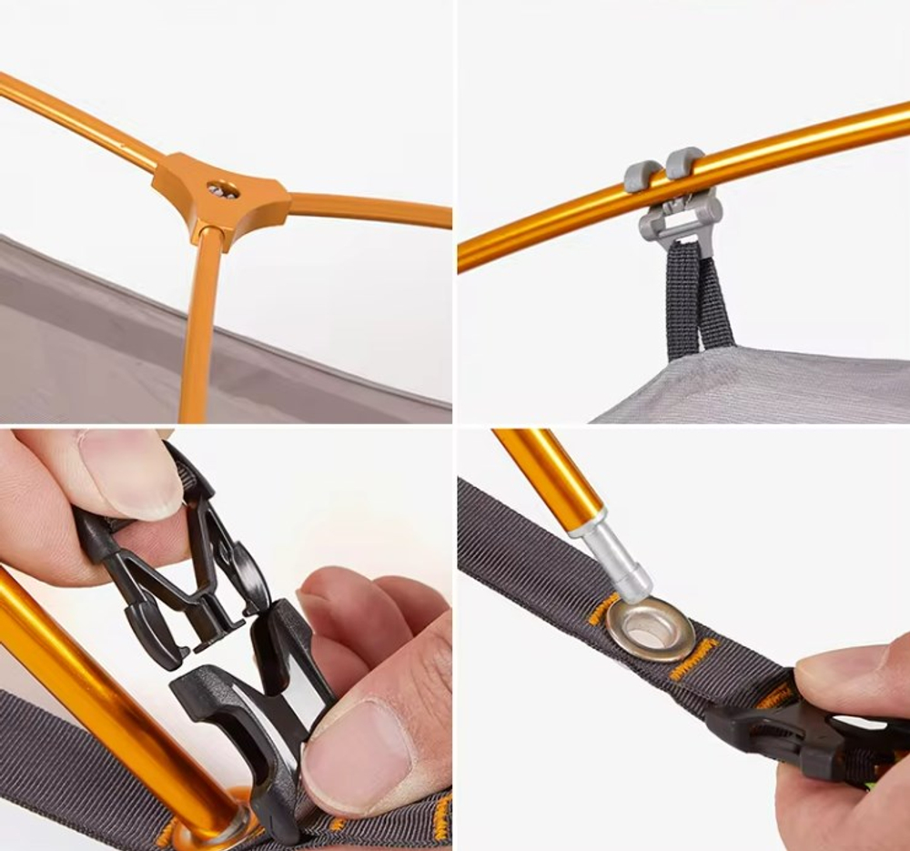 Палатка Naturehike Cycling (Spider) Si 1-местная, алюминиевый каркас, сверхлегкая, янтарная, артикул NH18A095-D-AYE.