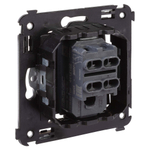 Инвертор одноклавишный в стену, "Avanti", "Черный матовый"