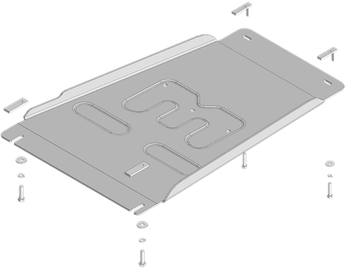 Защита алюминиевая 5 мм КПП для Toyota Land Cruiser Prado 250; V=2,8D; с 2024г Motodor.32535