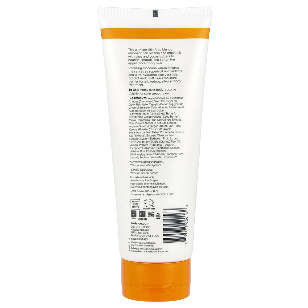 Andalou Naturals, лосьон для тела, с ароматом мандарина и ванили, 236 мл (8 жидк. унций)