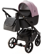 Детская коляска Adamex Nola Deluxe 2 в 1 N-SD106 (СИРЕНЬ КОЖА + ЧЕРН.КОЖА)