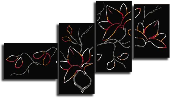 Модульная картина "Композиция с цветами"