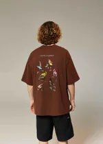 Футболка Called a Garment Birds Коричневая