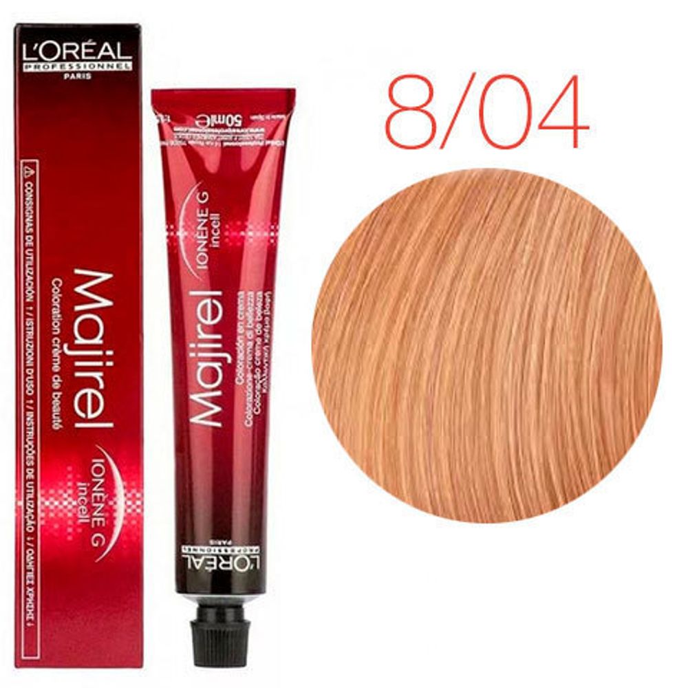 L&#39;Oreal Professionnel Majirel 8.04 светлый блондин интенсивный медный 50мл