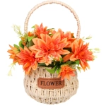 Цветочная композиция «Весенняя мелодия» 13*26см в корзинке оранжевый цвет
