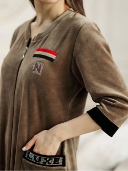 Халат домашний велюровый на молнии