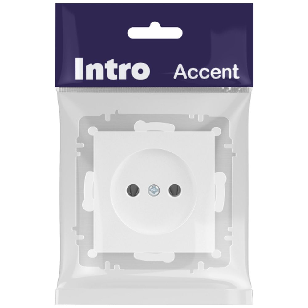 Розетка Intro Accent 6-201-01 2Р 16А-250В IP20 СУ AL/CU белый | Intro