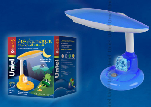 TTL-021 Blue. G23 9W with night light Лампа настольная «Детская серия» с ночником. Цоколь G23. 9W. Цвет голубой