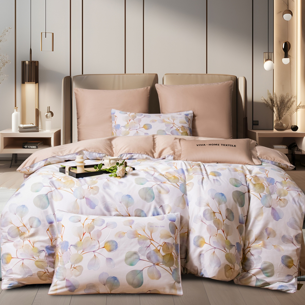 КПБ Сатин Премиум на резинке CPAR048, Евро, 4 наволочки, простынь 180*200*30