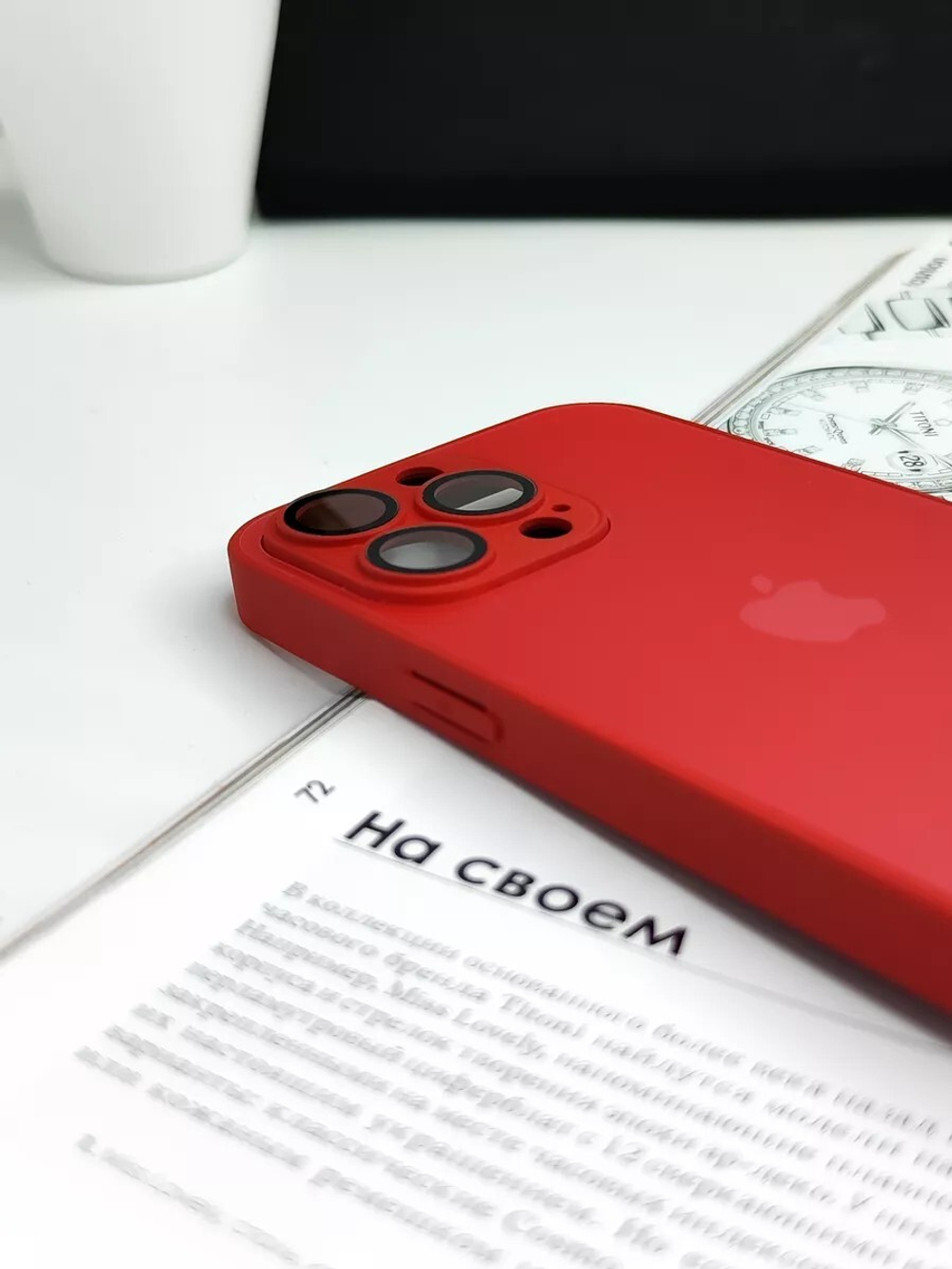 Накладка iPhone 14 PRO | AG Glass Case Red