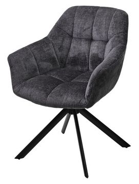 Стул ARVA 180 град. поворот. с возвратом, DAVIS HARMONY-90 Тем-серый, шенилл / Черный
