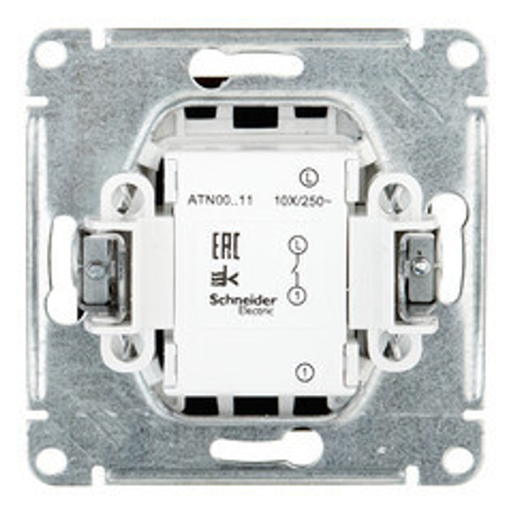 Schneider Electric AtlasDesign Выключатель 1-клавишный, 10А (алюминий)