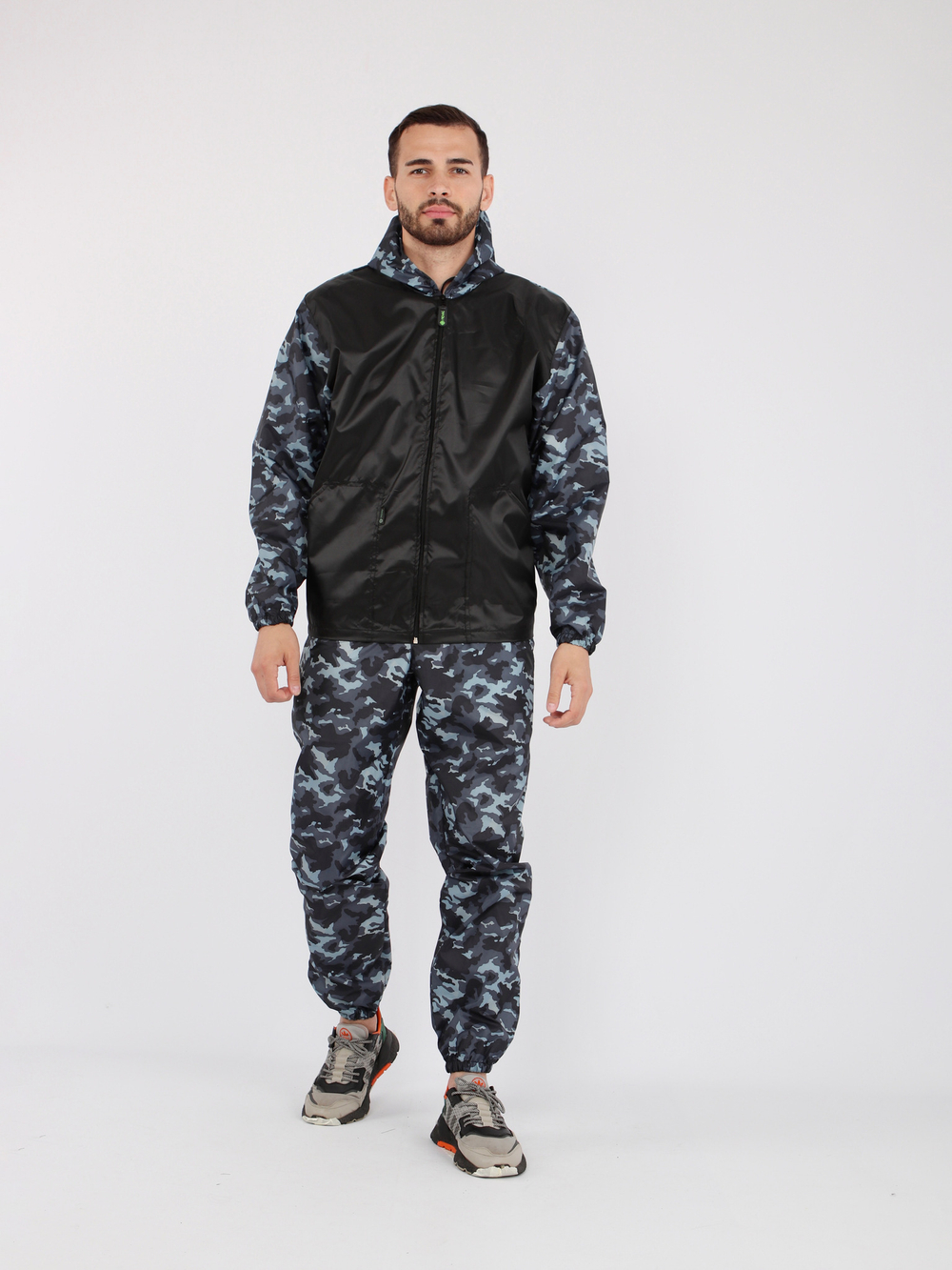 Костюм для активного отдыха Prival Ветровлагозащитный, мужской, чёрный + кмф Город