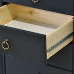 Комод Неаполь из натурального дерева с 5-ю ящиками, серый