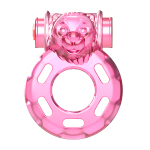 Розовое эрекционное виброкольцо 3,5х4,5см Baile Pink Bear BI-010084A