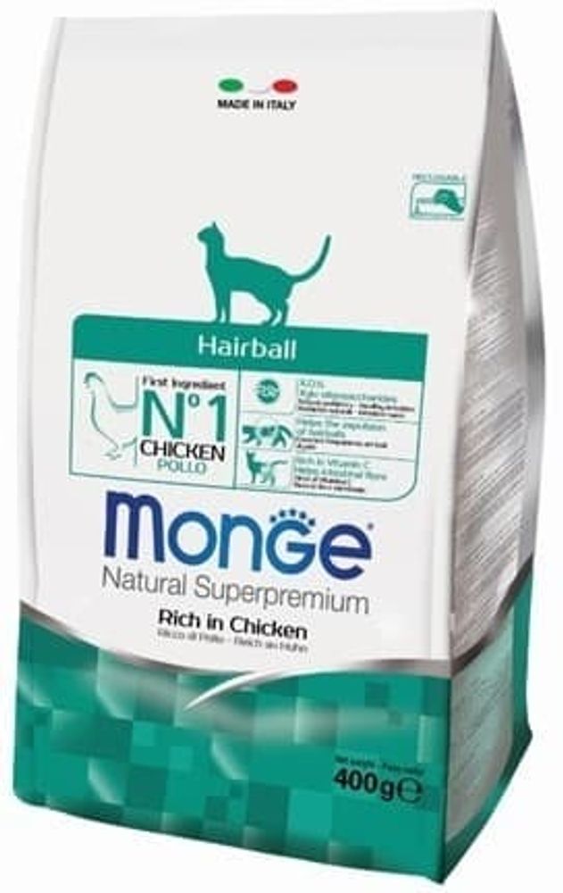 Monge Cat Hairball корм для кошек для выведения шерсти 400 г