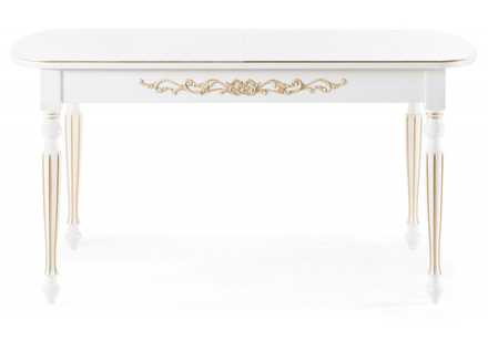 Стол деревянный Woodville Бевье молочный, золото