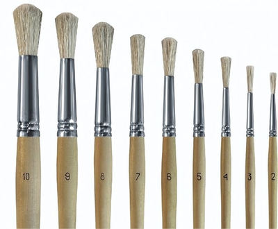 Кисть Щетина круглая №1 "Школьник" (Альбатрос)