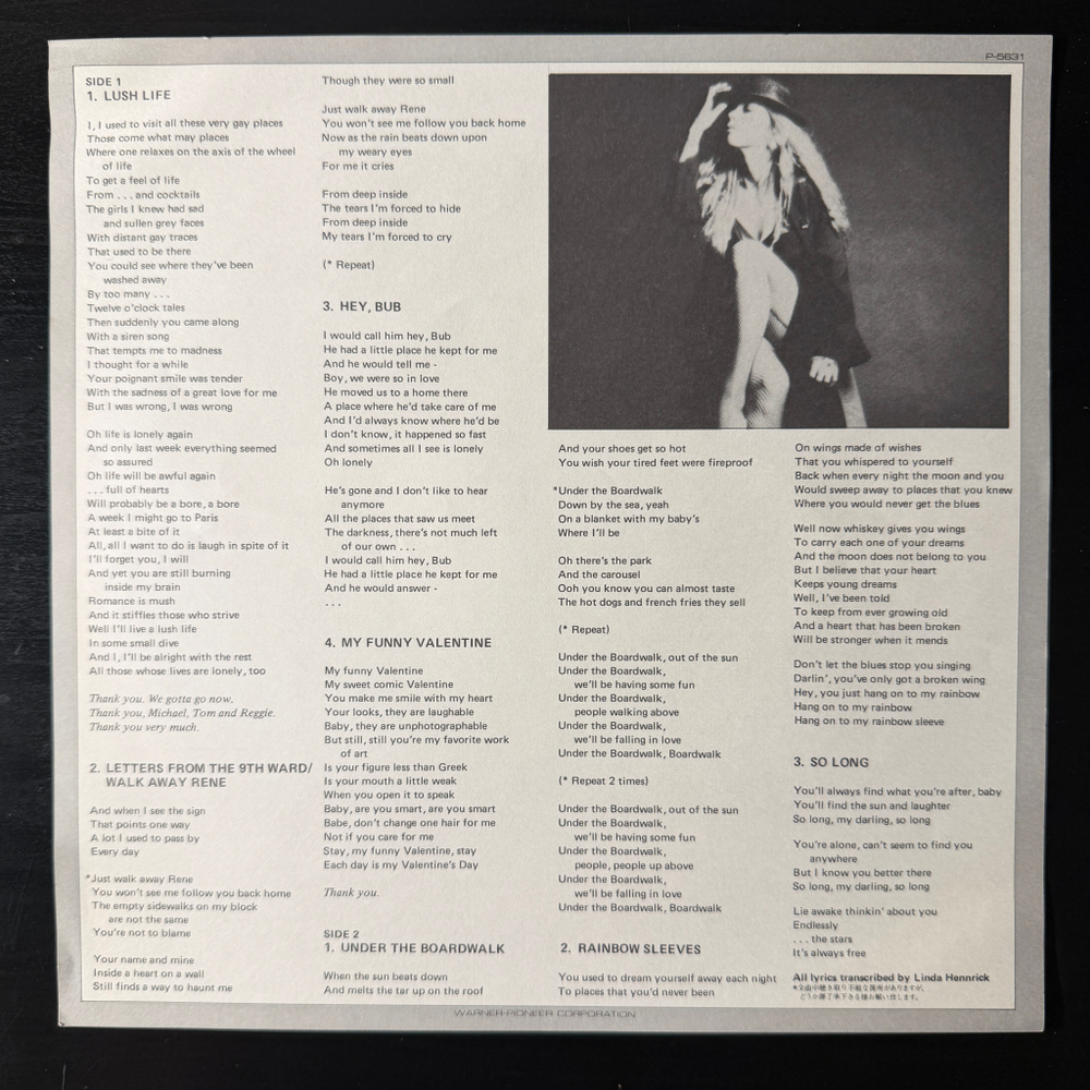 Rickie Lee Jones ‎– Girl At Her Volcano (Япония 1983г.) 10" EP