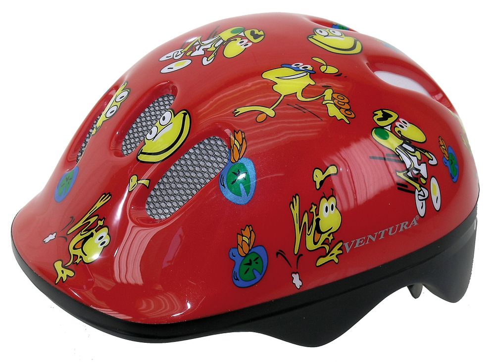 Шлем детский-подростковый с сеточкой 6 отверстий 48-52см FROGS/красный (10) M-WAVE
