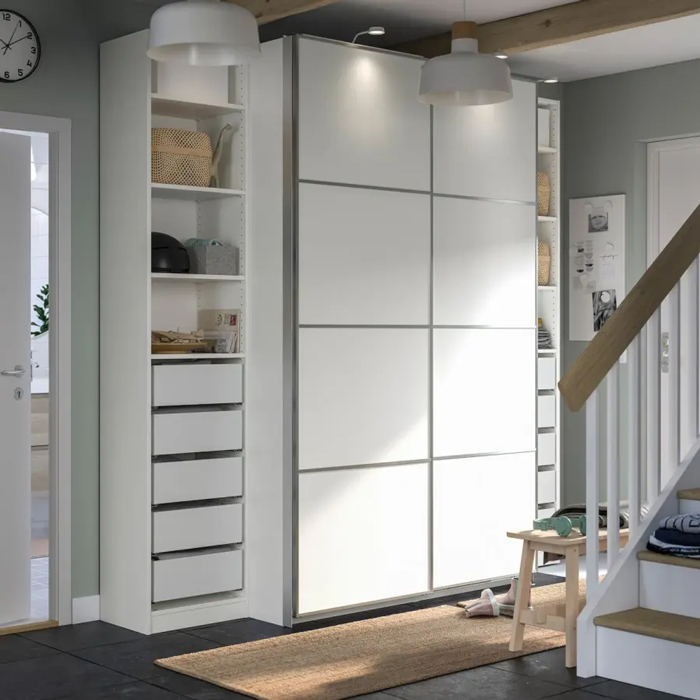 Шкаф-купе - IKEA PAX/MEHAMN/ПАКС/МЕХАМН ИКЕА, 250x66x236 см, белый