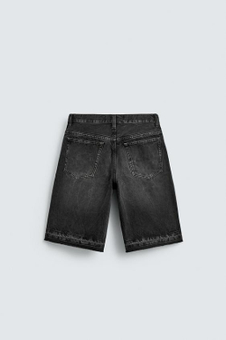 ZARA ДЖИНСОВЫЕ ШОРТЫ RELAXED FIT, УГОЛЬНЫЙ