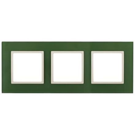 Рамка 3-м 14-5103-27 стекло Elegance зел.+сл. кость ЭРА Б0034517