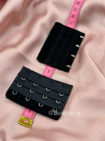 Расширитель для бюстгальтера черный  4 ряда 12 петель 4 крючка  5х7,5 см