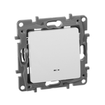 Переключатель 1-клавишный с подсветкой/индикацией 10А 250В белый ETIKA Legrand