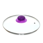 Крышка стеклянная 24см с пароотводом, цветная ручка