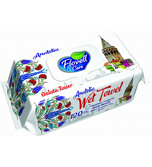 САЛФЕТКИ ВЛАЖНЫЕ FLOVELL CARE АНТИБАКТЕРИАЛЬНЫЙ 120ШТ