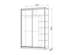 Шкаф-купе "Гранд-7 600 Горы" (венге), ЛДСП 16 мм, Мебельсон, г. Ижевск