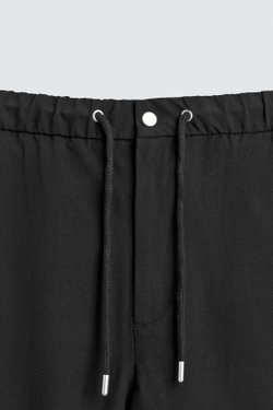 ZARA ТЕХНИЧЕСКИЕ ШОРТЫ RELAXED FIT, ЧЕРНЫЙ