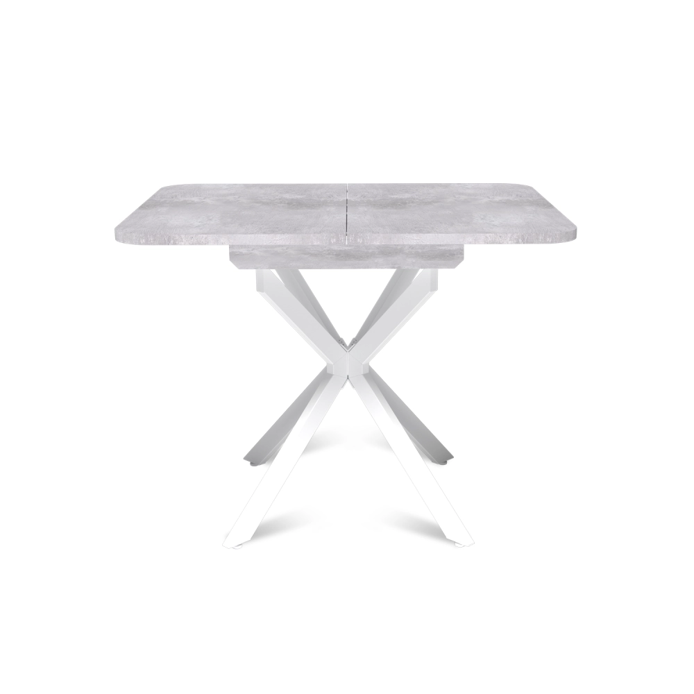 Стол Твист раздвижной (100+30) цемент светлый / опоры белые