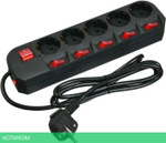 Сетевой фильтр Buro 500SH-3-SW-B черный