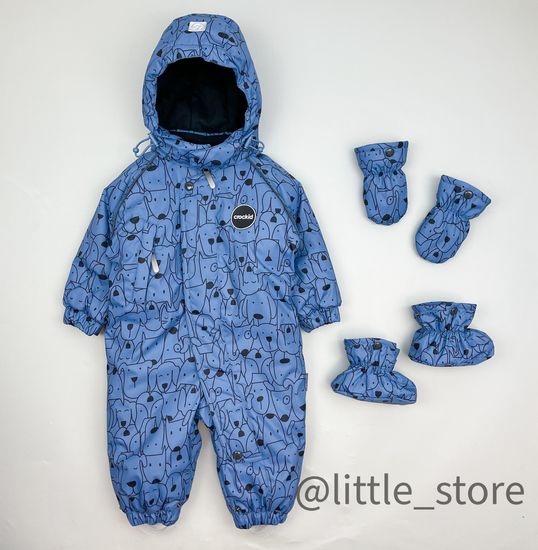 Комбинезон зимний "Найди кошку" светлый индиго