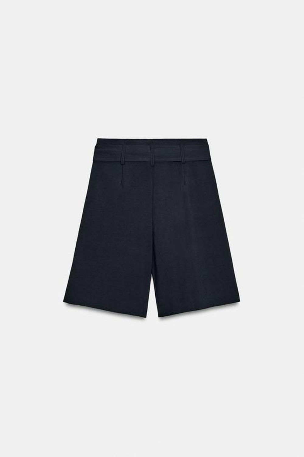 ZARA ШОРТЫ С ПОЯСОМ-БАНТОМ, МОРСКОЙ СИНИЙ