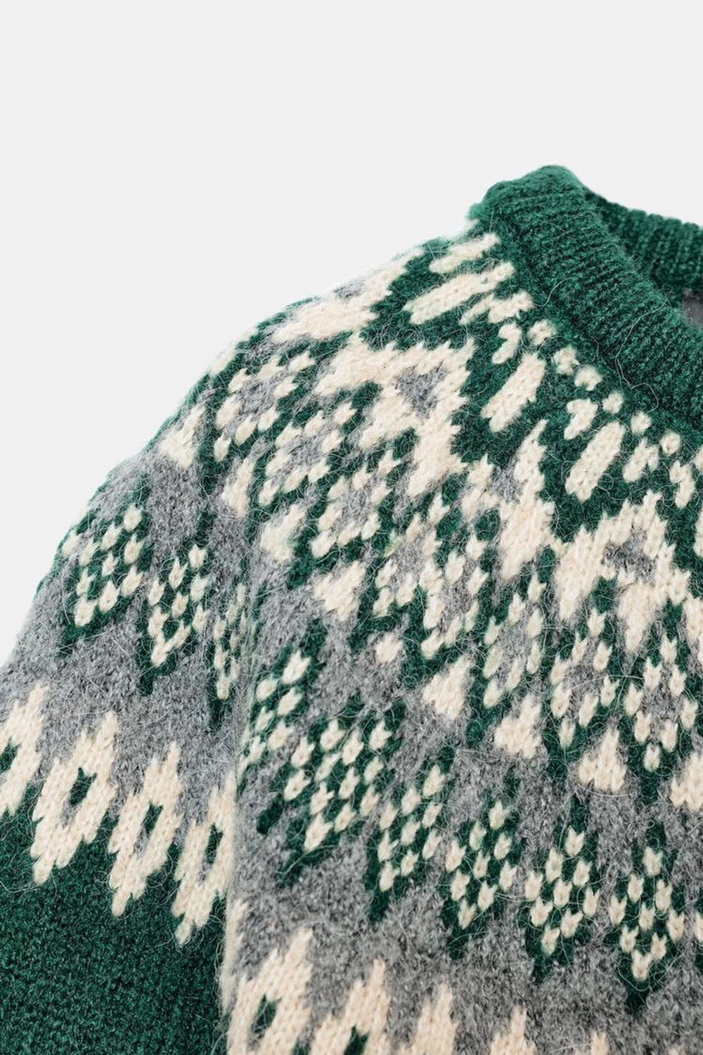 ZARА ЖАККАРДОВЫЙ ТРИКОТАЖНЫЙ КАРДИГАН С КОРОТКИМИ РУКАВАМИ, ЗЕЛЕНЫЙ