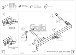 Оцинкованный фаркоп на Nissan Primastar 2002-2014, Opel Vivaro 2002-2014, Renault Trafic 2002-2014 (без электрики), Galia N048C
