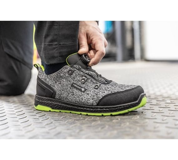 Полуботинки рабочие LACE SYSTEM S1PS SR FO серый меланж/зеленый KEMINITZ Högert, арт. HT5K578