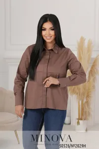 Блуза 2029Н-кофейный Minova