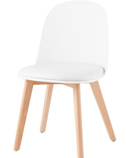 Стул Fog с подушкой белый деревянные ножки