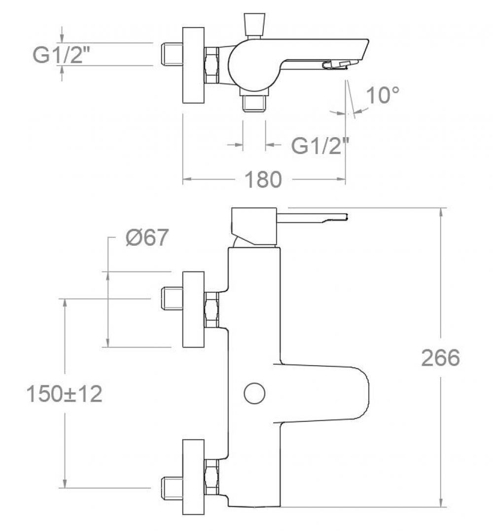 Смеситель для ванны ODISEA 390501SCUC медь