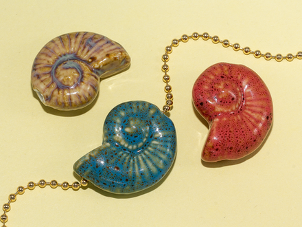 Бусина "Аммонит" 38мм, керамика