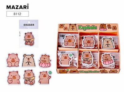 Ластик "КАПИ" фигурный 3.5*4 см, микс 6 видов (Mazari)